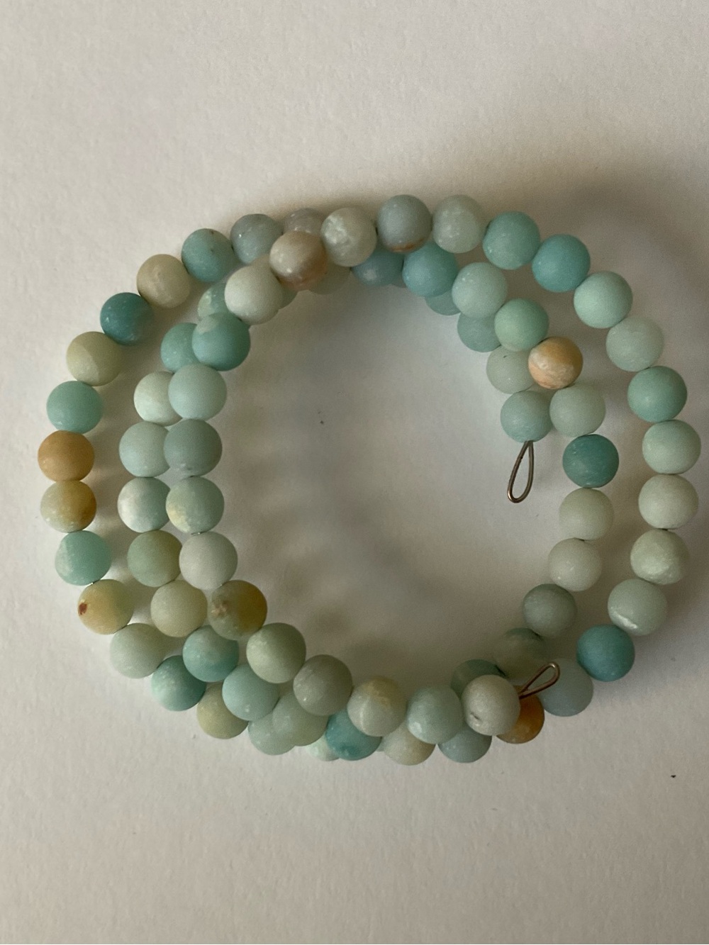 Genuine Amazonite Multi-Row Memory Wire Wrap Bracelet NWOT